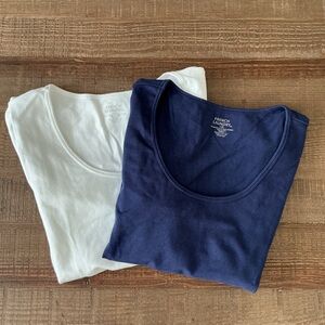 French Laundry Bulk Navy and White Tops 3/4 Length Sleeve size Large/Extra Large